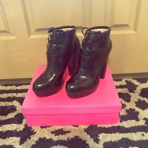 Faux leather ankle boots